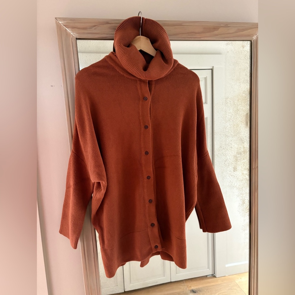 VETTA Terracotta Cowl Neck Sweater